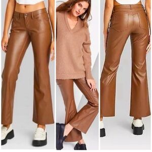 Brown faux leather Pants